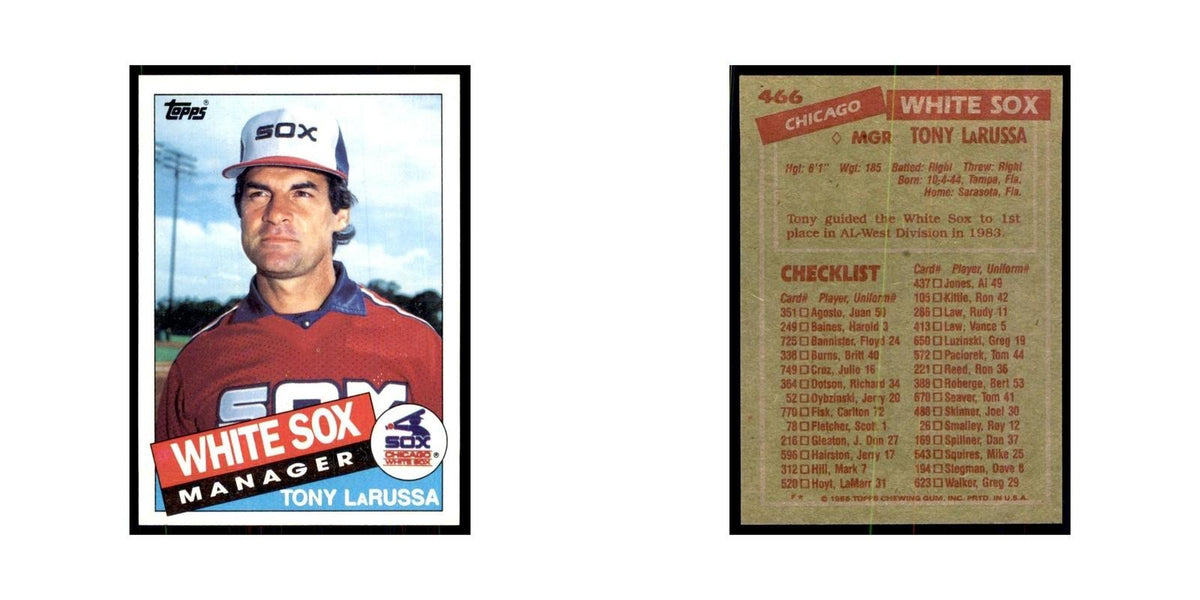 1985 Topps Tony LaRussa White Sox #466