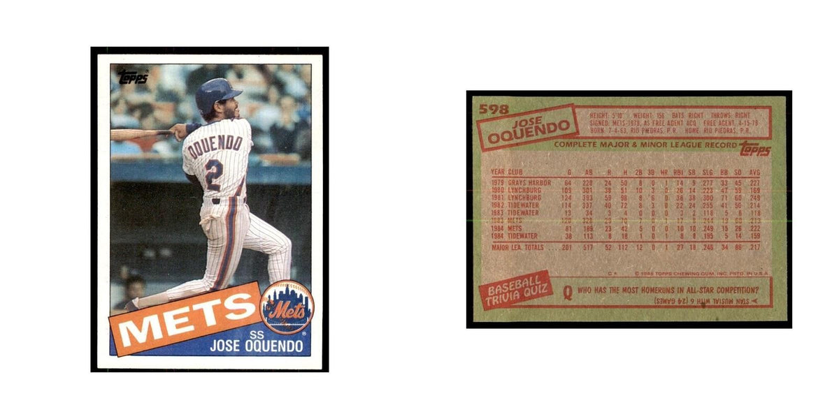 1985 Topps Jose Oquendo Mets #598