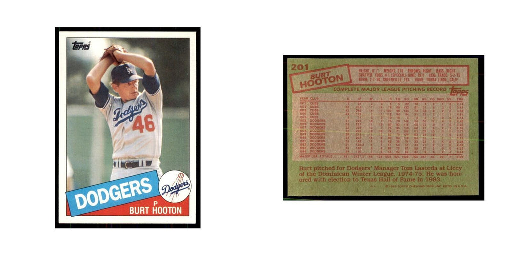 1985 Topps Burt Hooton Dodgers #201