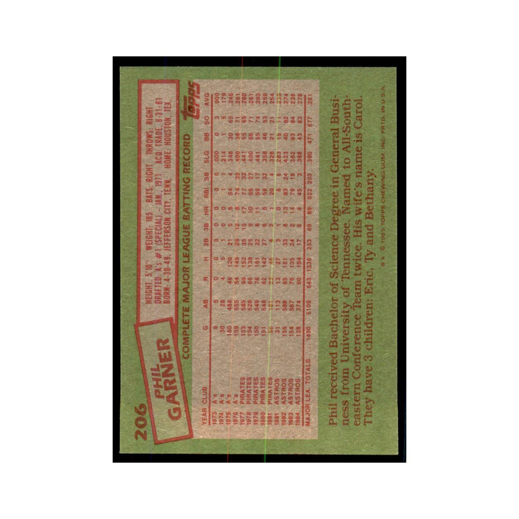 1985 Topps Phil Garner Astros #206