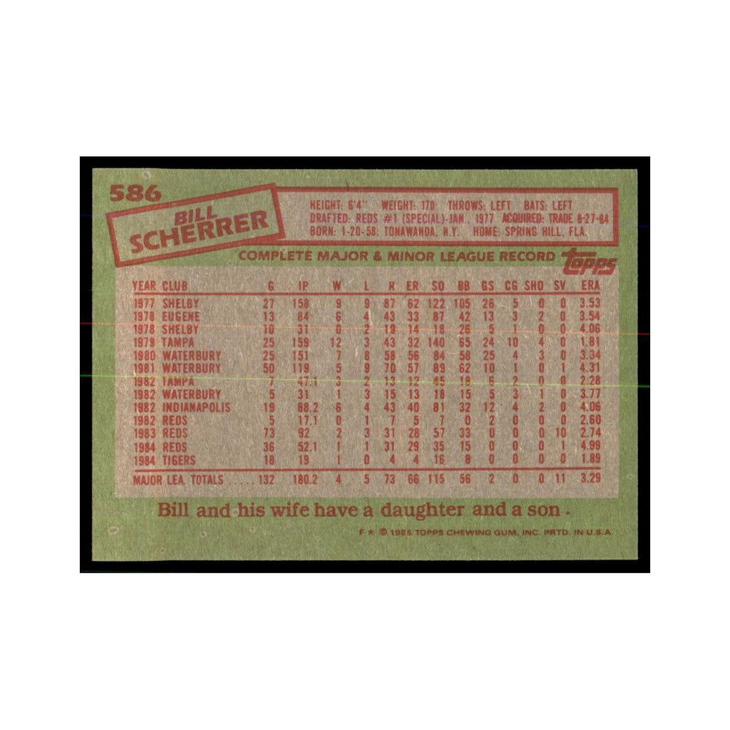 1985 Topps Bill Scherrer Tigers #586