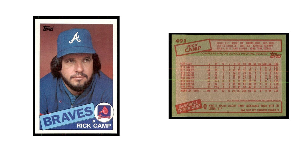 1985 Topps Rick Camp Braves #491