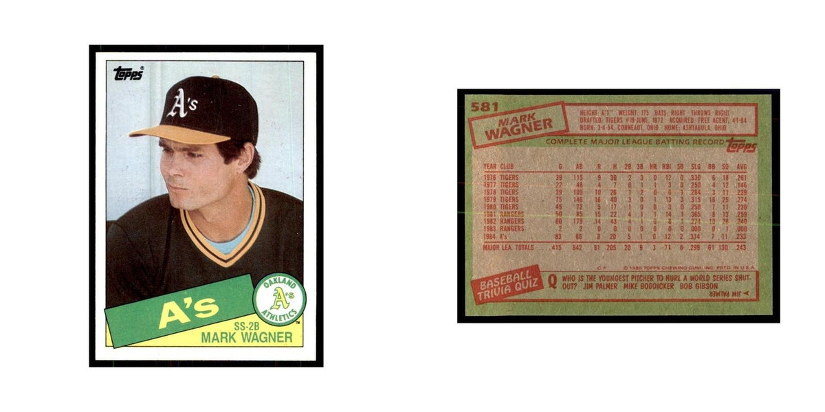 1985 Topps Mark Wagner Athletics #581