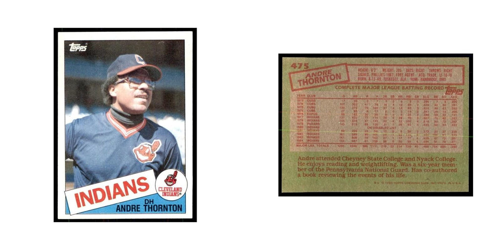 1985 Topps Andre Thornton Indians #475