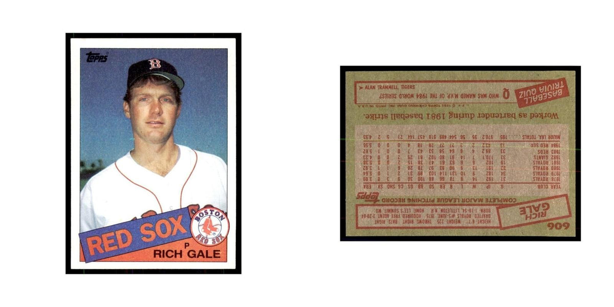 1985 Topps Rich Gale Red Sox #606