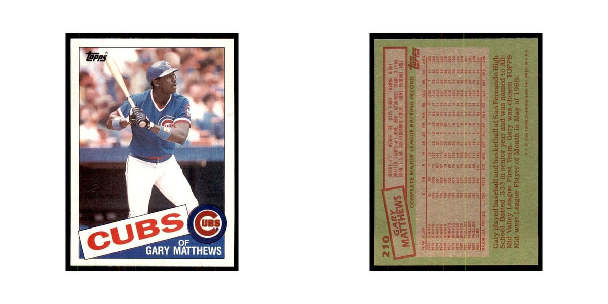 1985 Topps Gary Matthews Cubs #210