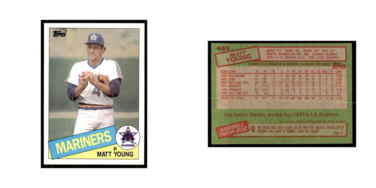1985 Topps Matt Young Mariners #485
