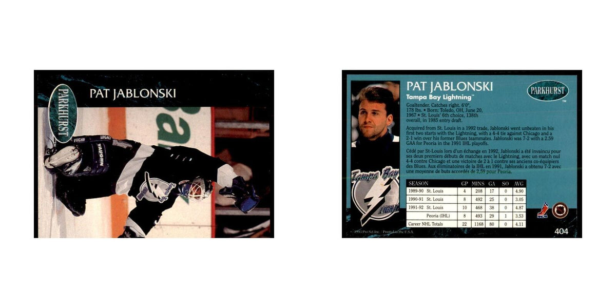 1992 Parkhurst French Pat Jablonski Hockey Cards #404