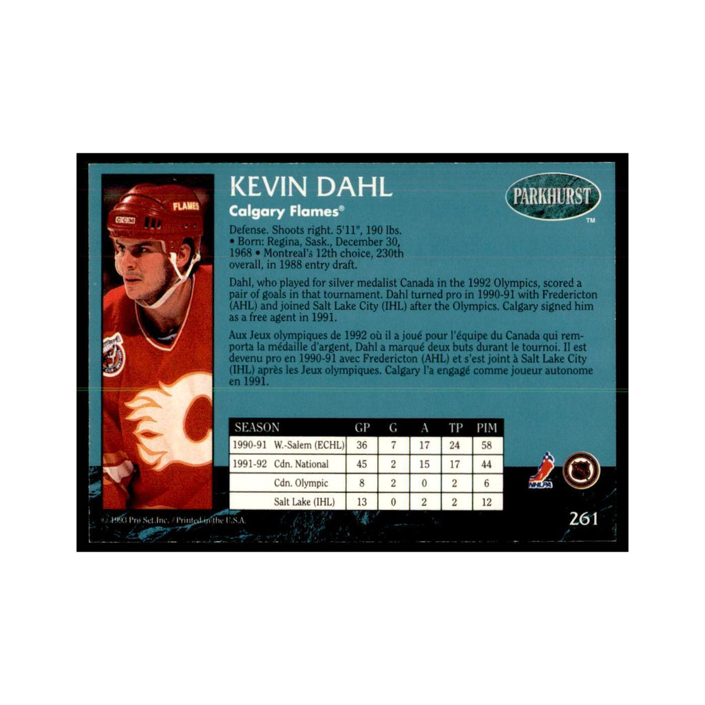 1992 Parkhurst French Kevin Dahl Hockey Cards #261