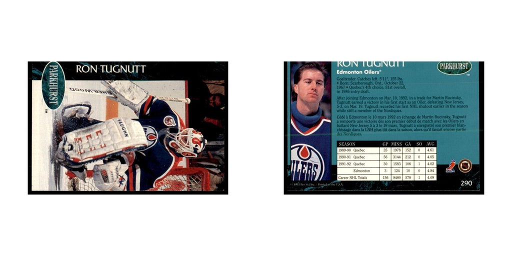 1992 Parkhurst French Ron Tugnutt Hockey Cards #290