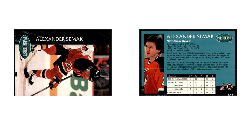 1992 Parkhurst French Alexander Semak Hockey Cards #329