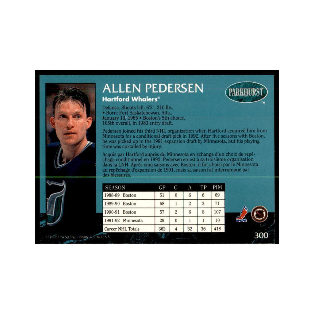 1992 Parkhurst French Allen Pedersen Hockey Cards #300