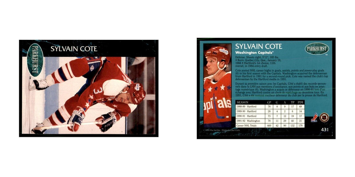 1992 Parkhurst French Sylvain Cote Hockey Cards #431