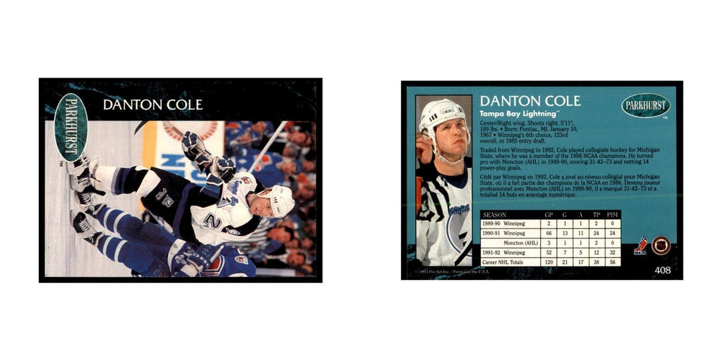 1992 Parkhurst French Danton Cole Hockey Cards #408