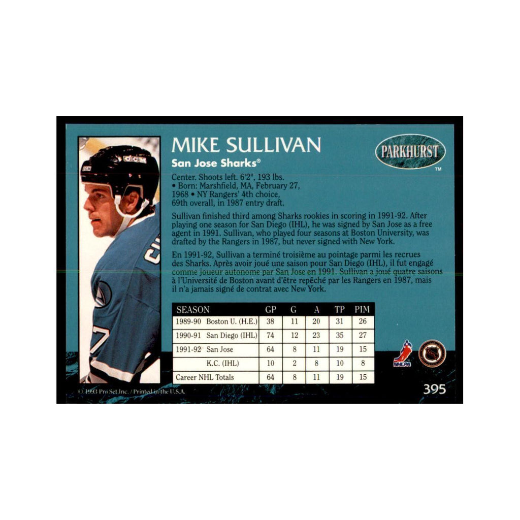 1992 Parkhurst French Mike Sullivan Hockey Cards #395