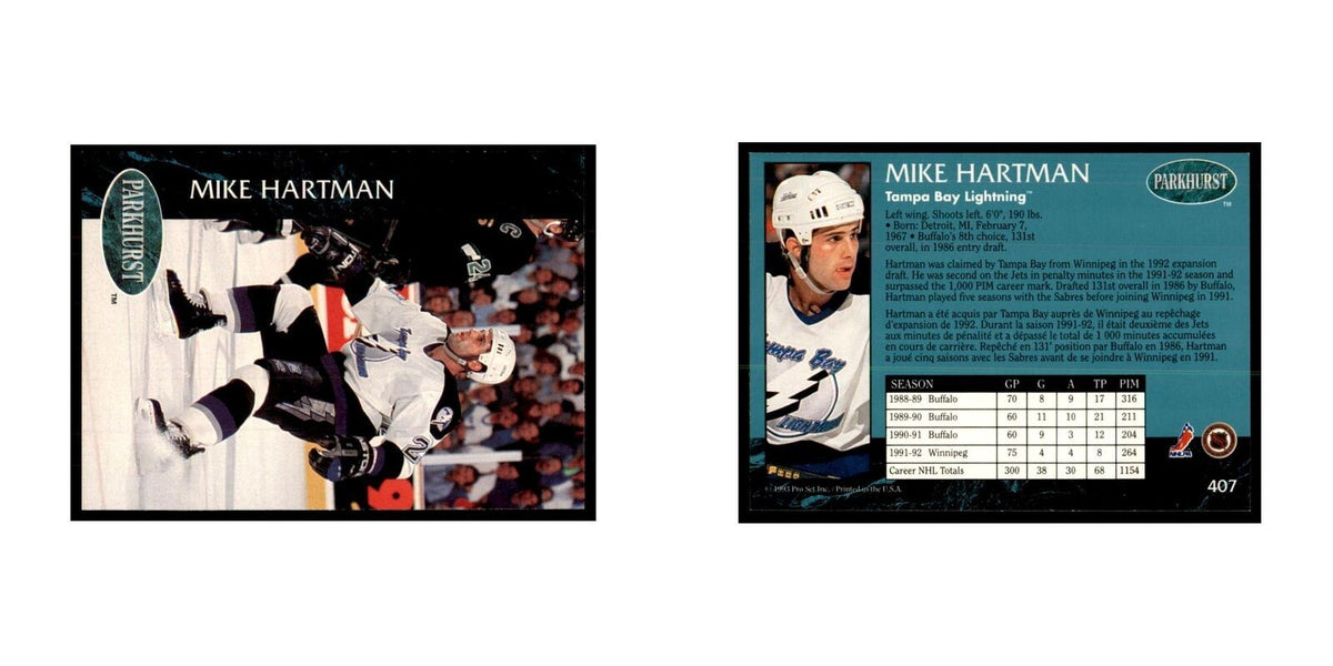 1992 Parkhurst French Mike Hartman Hockey Cards #407