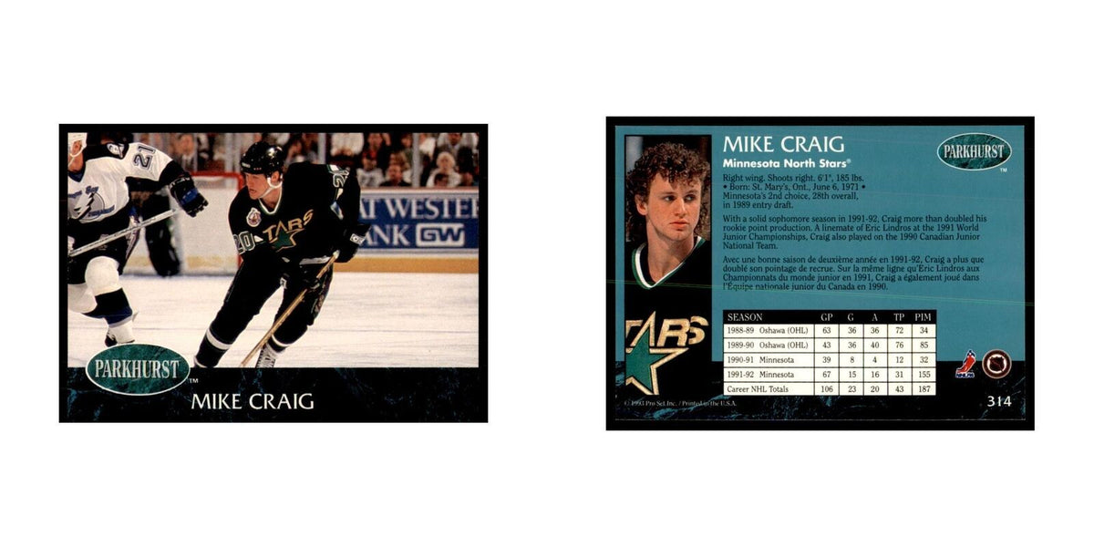 1992 Parkhurst French Mike Craig Hockey Cards #314