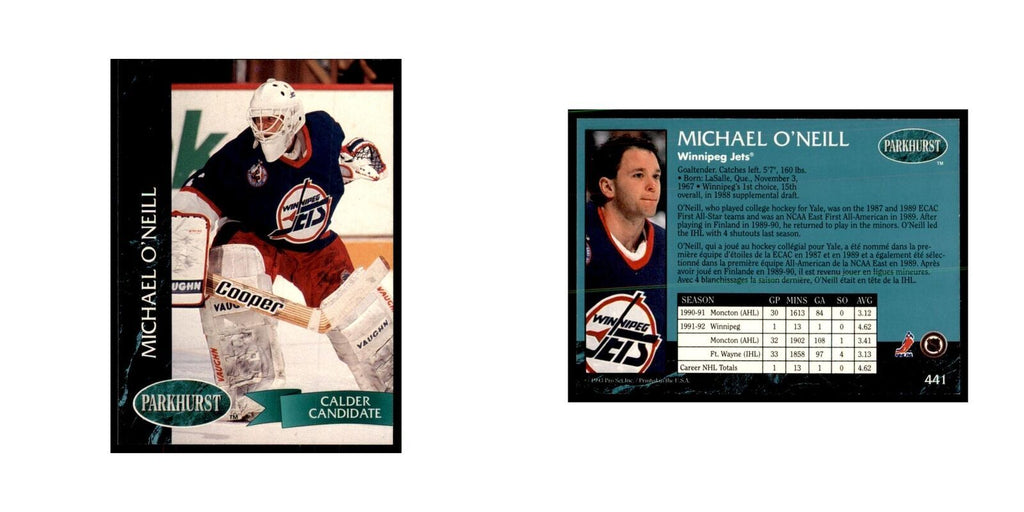 1992 Parkhurst French Michael O'Neill Hockey Cards #441