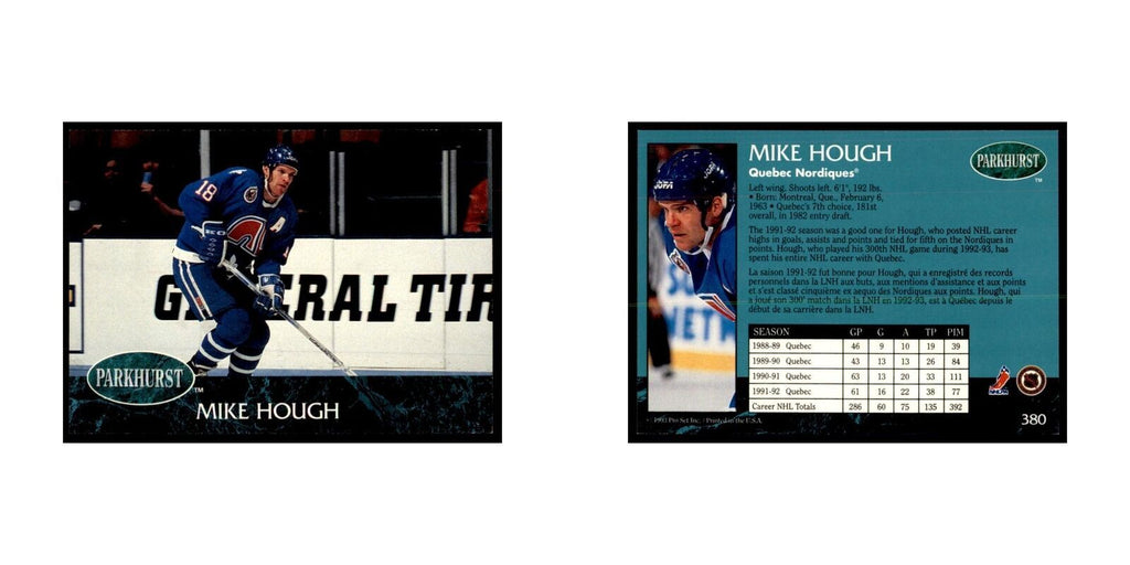 1992 Parkhurst French Mike Hough Hockey Cards #380
