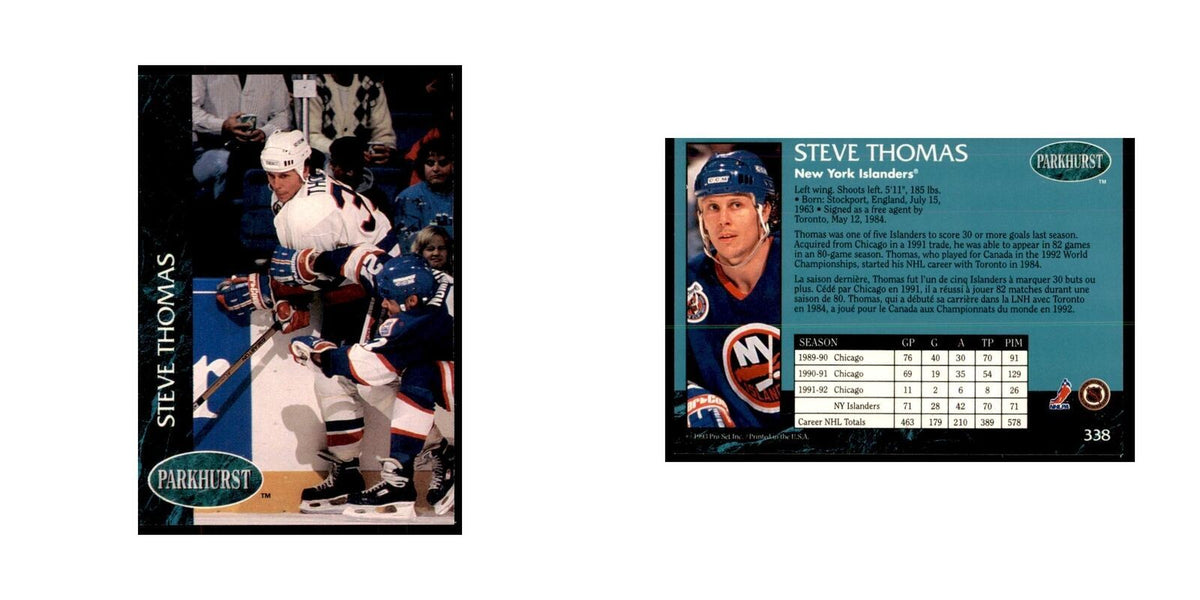 1992 Parkhurst French Steve Thomas Hockey Cards #338
