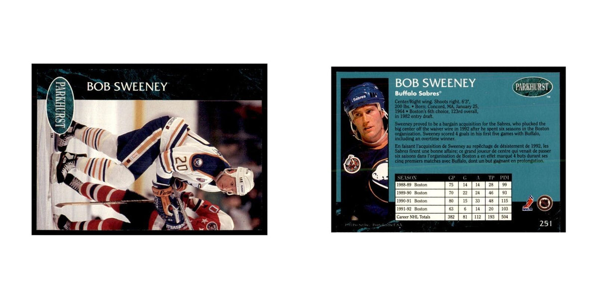 1992 Parkhurst French Bob Sweeney Hockey Cards #251