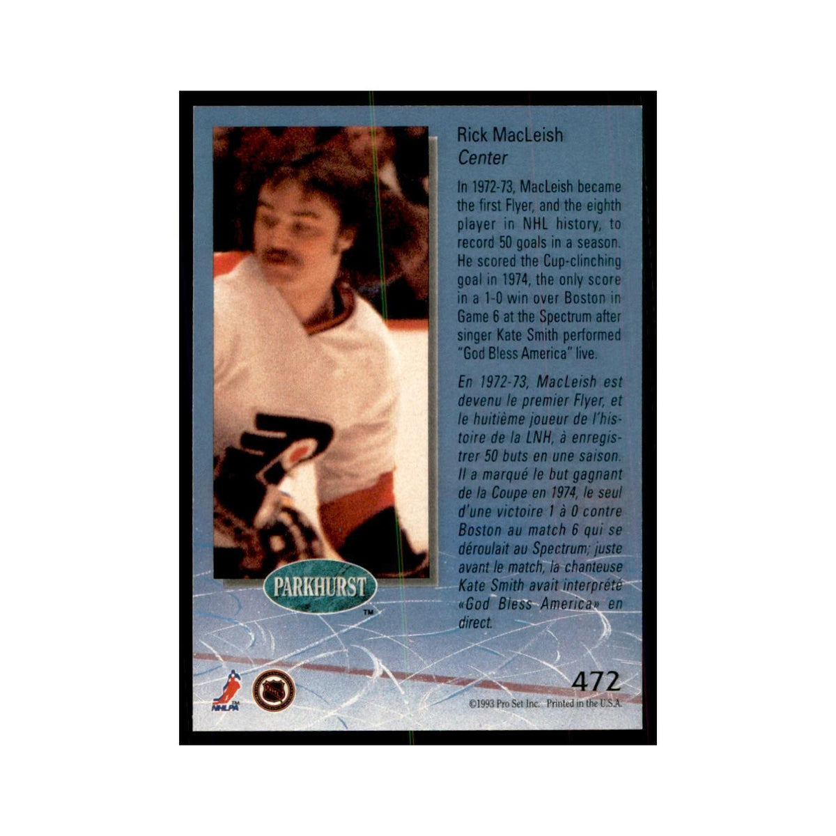 1992 Parkhurst French Rick MacLeish Hockey Cards #472