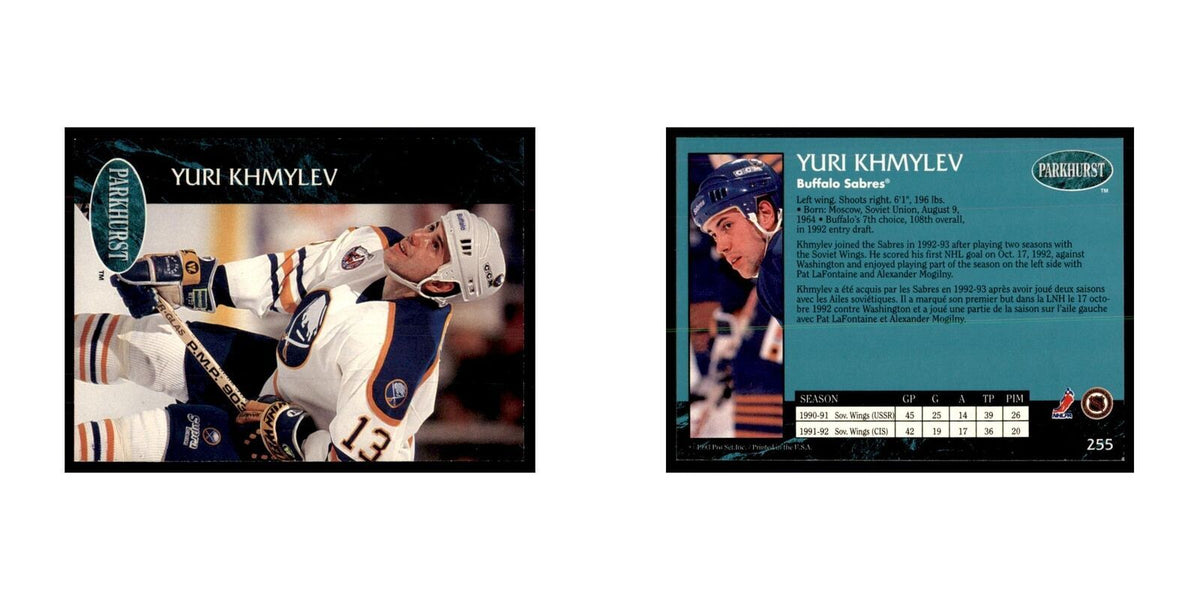 1992 Parkhurst French Yuri Khmylev Hockey Cards #255