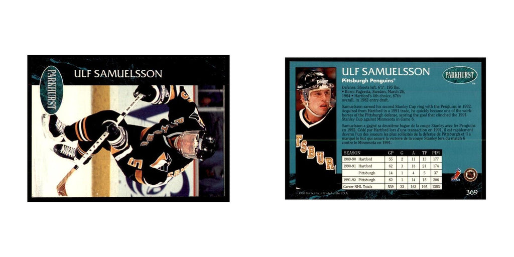 1992 Parkhurst French Ulf Samuelsson Hockey Cards #369