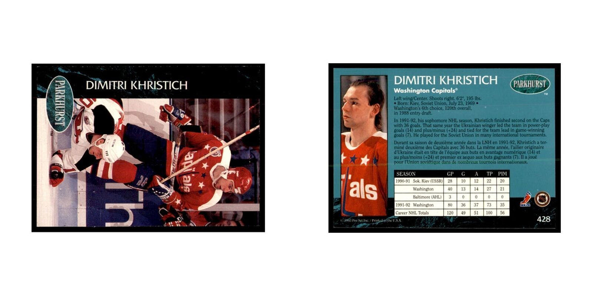 1992 Parkhurst French Dimitri Khristich Hockey Cards #428