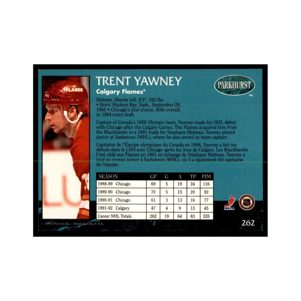 1992 Parkhurst French Trent Yawney Hockey Cards #262