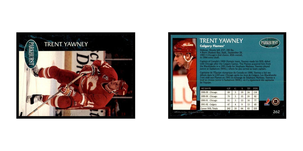 1992 Parkhurst French Trent Yawney Hockey Cards #262