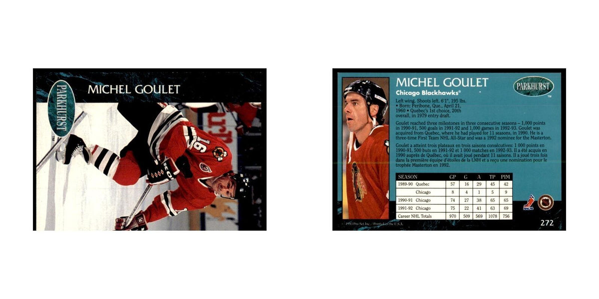 1992 Parkhurst French Michel Goulet Hockey Cards #272