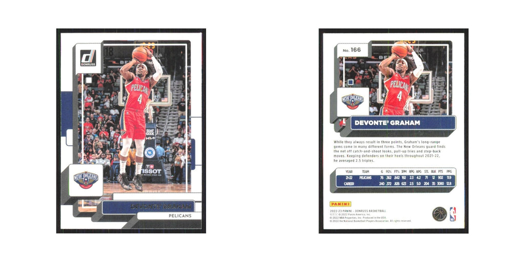 Devonte' Graham 2022 Panini Donruss #166 New Orleans Pelicans Basketball Card NM