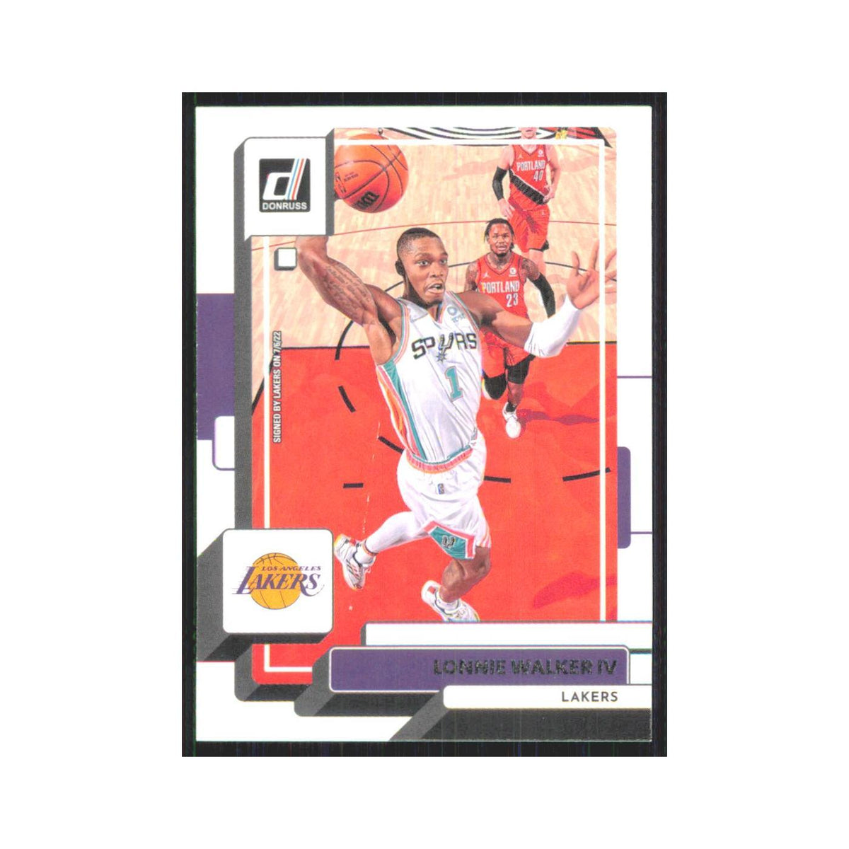 Lonnie Walker IV 2022 Panini Donruss #195 Los Angeles Lakers Basketball Card NM