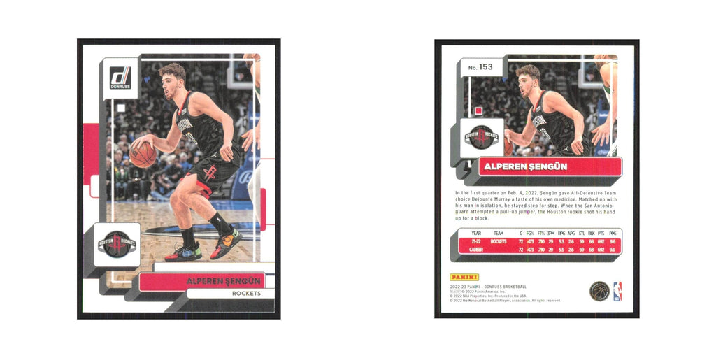 Alperen Sengun 2022 Panini Donruss #153 Houston Rockets Basketball Card NM