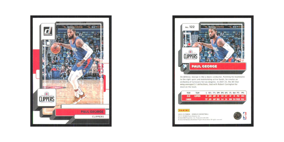 Paul George 2022 Panini Donruss #122 Los Angeles Clippers Basketball Card NM