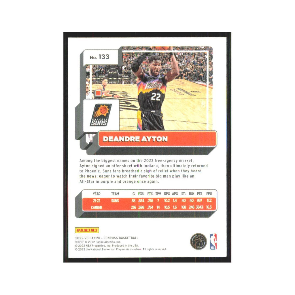 Deandre Ayton 2022 Panini Donruss #133 Phoenix Suns Basketball Card NM