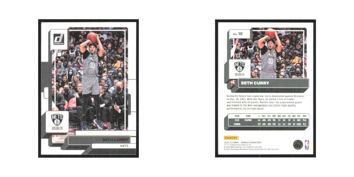 Seth Curry 2022 Panini Donruss #10 Brooklyn Nets Basketball Card NM