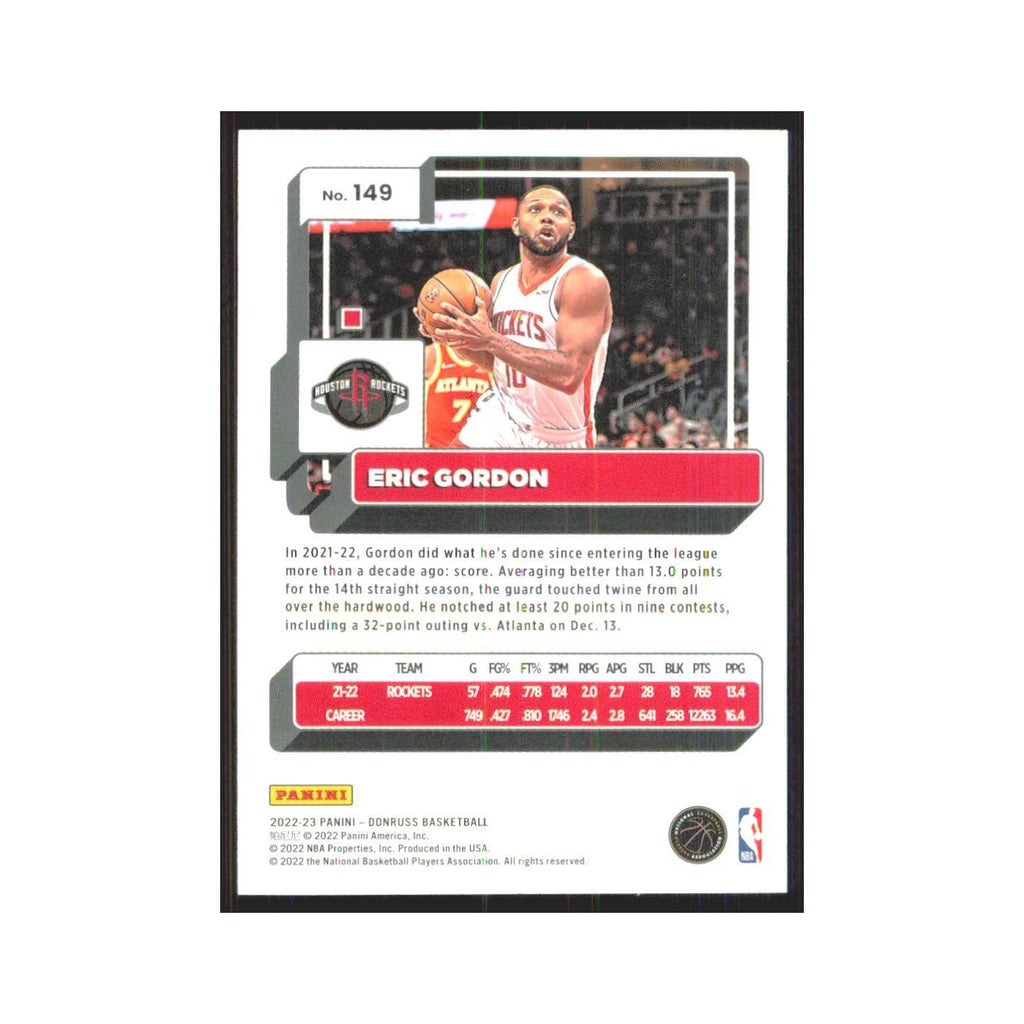 Eric Gordon 2022 Panini Donruss #149 Houston Rockets Basketball Card NM