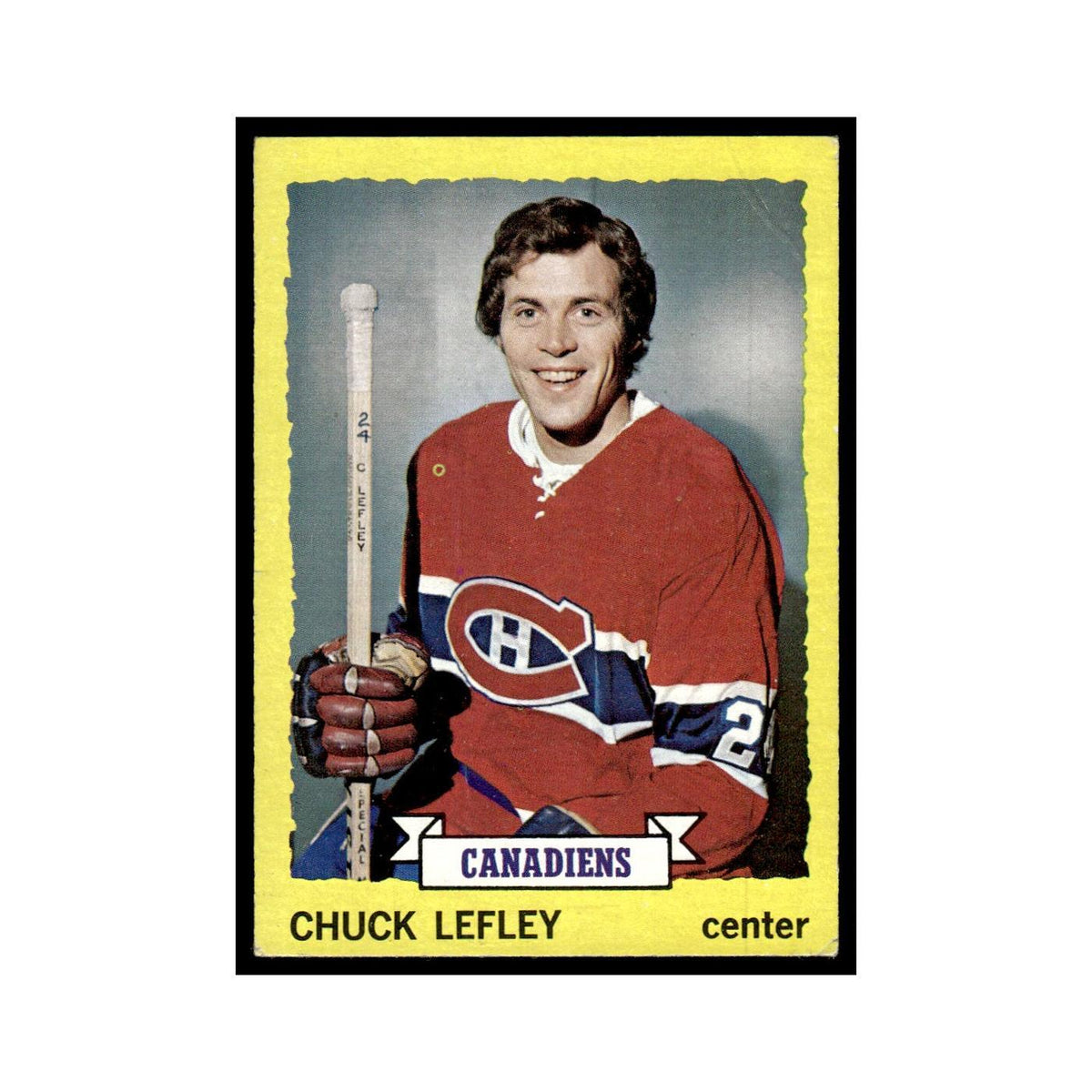 Chuck Lefley Rookie 1973 Topps (Damaged) #154 Montreal Canadiens Poor