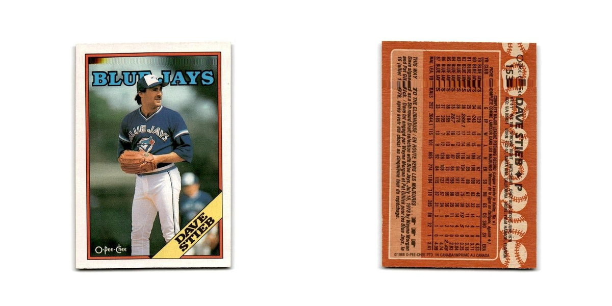 Dave Stieb 1988 O-Pee-Chee #153 Toronto Blue Jays Baseball Card NM