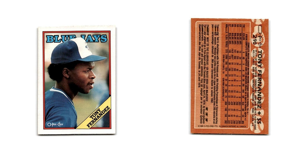 Tony Fernandez 1988 O-Pee-Chee #290 Toronto Blue Jays Baseball Card NM