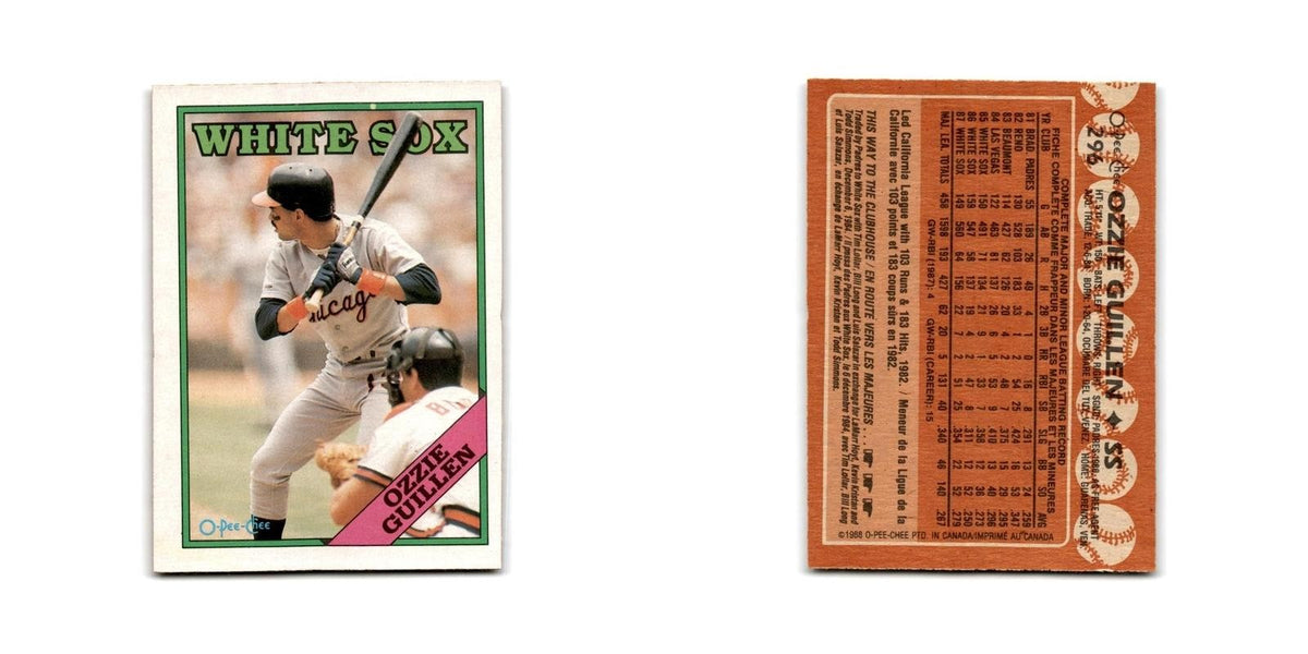 Ozzie Guillen 1988 O-Pee-Chee #296 Chicago White Sox Baseball Card NM