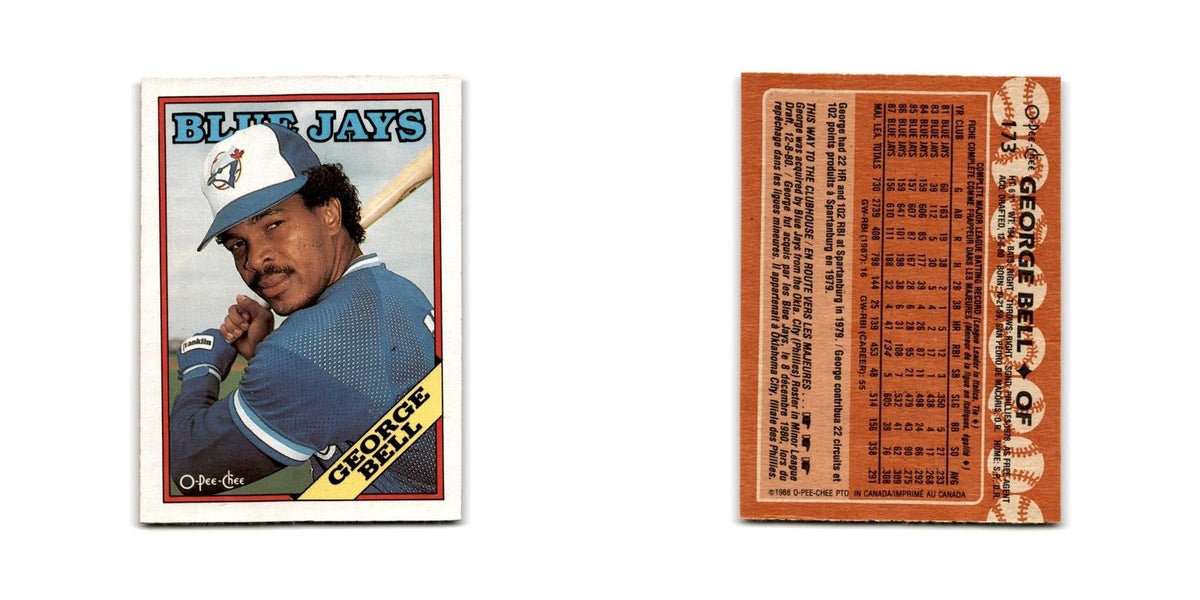 George Bell 1988 O-Pee-Chee #173 Toronto Blue Jays Baseball Card NM