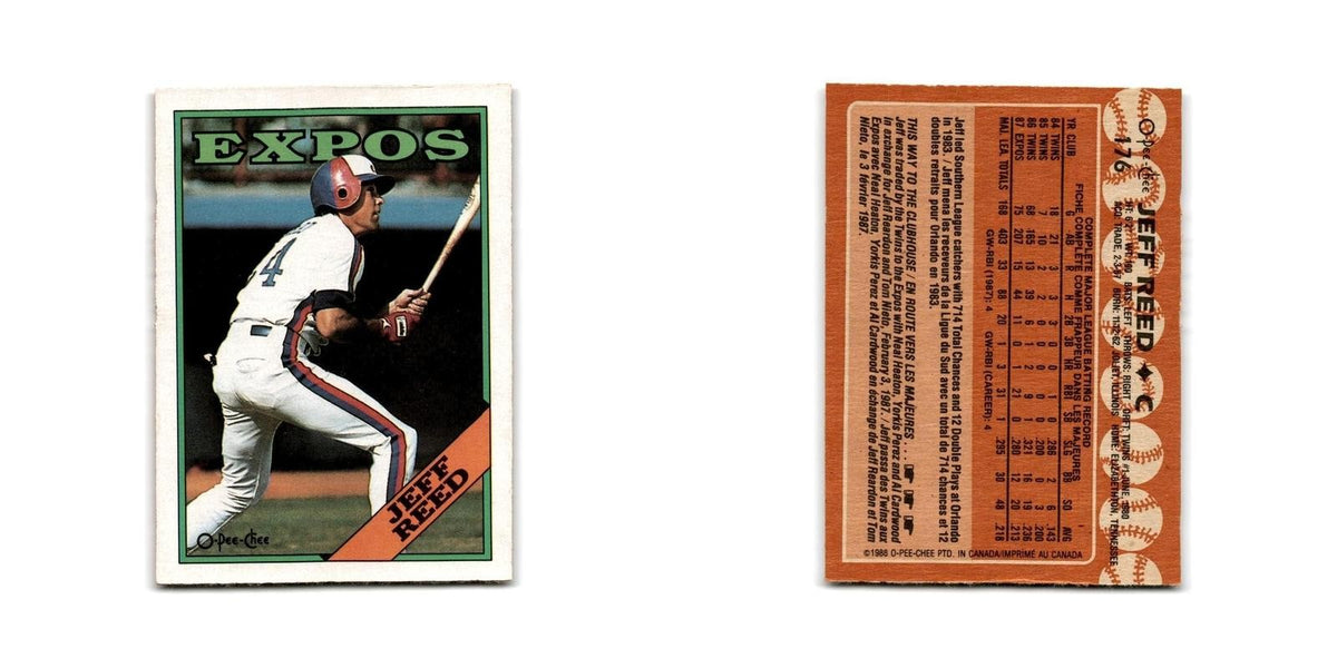 Jeff Reed 1988 O-Pee-Chee #176 Montreal Expos Baseball Card NM