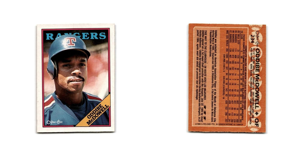 Oddibe McDowell 1988 O-Pee-Chee #234 Texas Rangers Baseball Card NM
