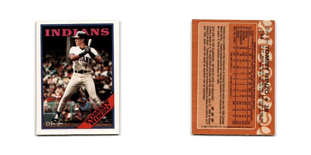 Tommy Hinzo 1988 O-Pee-Chee #294 Cleveland Indians Baseball Card NM