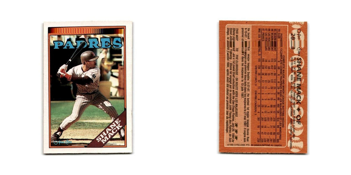 Shane Mack 1988 O-Pee-Chee #283 San Diego Padres Baseball Card NM