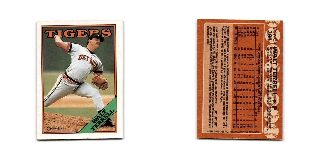 Walt Terrell 1988 O-Pee-Chee #284 Detroit Tigers Baseball Card NM