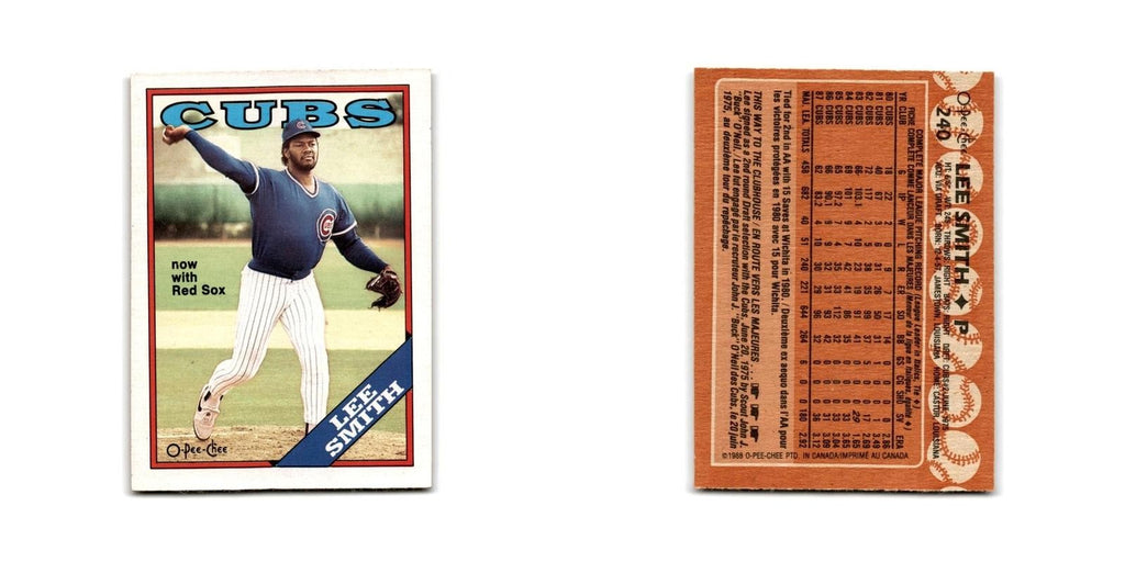 Lee Smith 1988 O-Pee-Chee #240 Boston Red Sox Baseball Card NM
